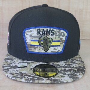 Los Angeles Rams New Era NFL Salute to Service   59FIFTY Fitted Sz 8 NWT